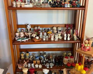 Huge selection of vintage novelty salt & pepper shakers
