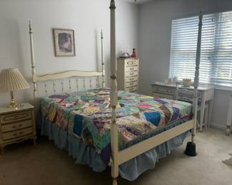 Vintage 1970s Bonnet by Sears French Provincial four poster bed- includes canopy pieces