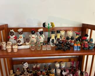 Huge selection of vintage novelty salt & pepper shakers