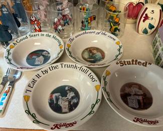 Set of 4 vintage Kellogg's commemorative cereal bowls