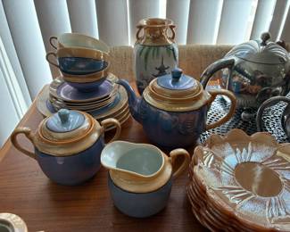 Vintage Japanese lusterware tea set