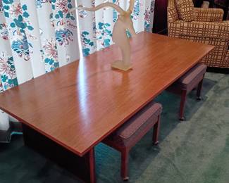 More Dunbar furniture, includes this beautiful low table with rolling stools!