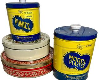 Vntg Model Plaster Tins etc