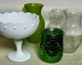 Vntg Indiana Teardrop Compote etc