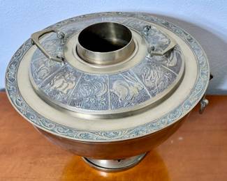 Ornate Brass Zodiac Korean Pot