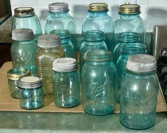 Vintage Ball Blue Canning Jars Zinc Lids