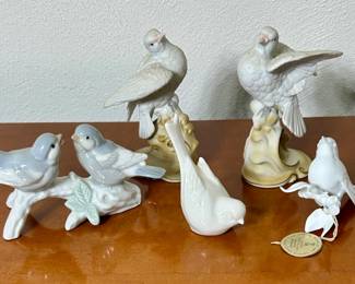 Vntg Bird Figurines Lenox Lefton etc