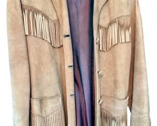 Vntg Leather Fringed Jacket