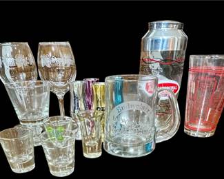 Vntg Cocktail Shakers, shot glasses etc