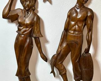 MCM Handcarved Wooden Fisherman