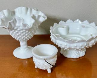 Fenton Hobnail Dish Candle