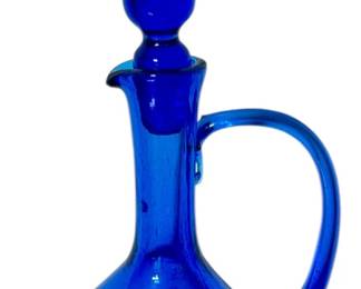 Blue Art Glass Genie Decanter