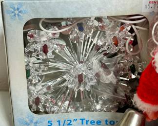 Vntg Walking Santa, Tree Topper, etc