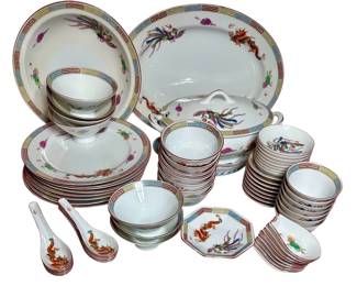 Asian porcelain dinner set 8