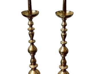 Solid Brass Tall Candlesticks