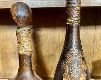 MCM Leather-wrapped Decanters