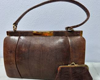 Vntg Lizard Kelly Bag