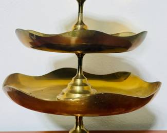 Vntg Brass Pedestal Bowls
