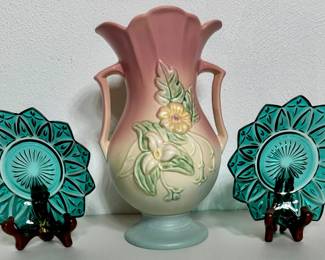 Hull Vase; Fed Glass Plates