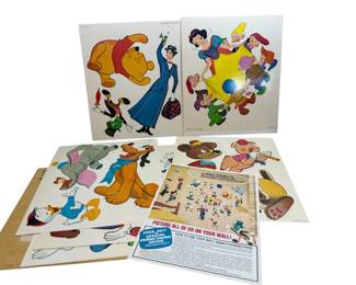 Vntg Golden Press Disney Wall Decorations