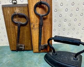 Vintage Iron; Iron Keys on Frames