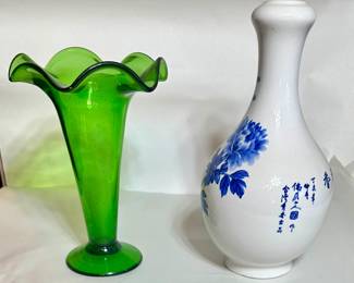 Art Glass /Porcelain Blue Vase