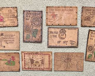 Vntg Leather Post Cards