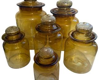 Vntg Takahashi Japan Glass Jars