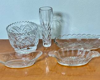 Crystal Bowl, Vase, Trays