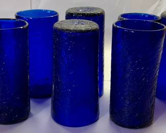 Colbalt blue art glasses