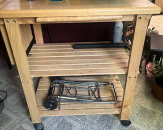 Maple Kitchen Rolling Table 