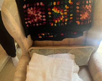 Afghan and tablecloth 