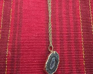 Gold Filled Geode Pendant 
