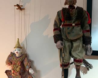 Burmese Marionette, Czech hand carved wood devil marionette