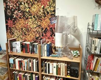 lucite lamp, thousands of books, original art by Keep Adding (Santa Fe)