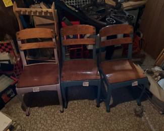 Childrens vintage school chairs