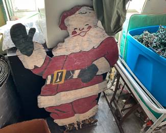 Antique wood santa display