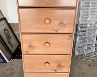Light Colored Chest of Wooden Drawers