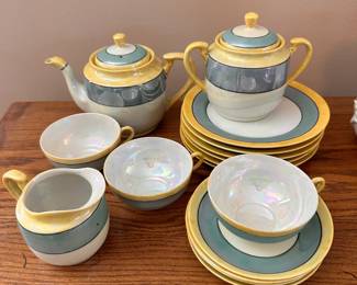 Vintage Japanese lusterware tea set, 1921 - 1941.