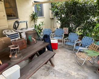 There are some classic folding lawn chairs, the previously mentioned picnic table, and more!