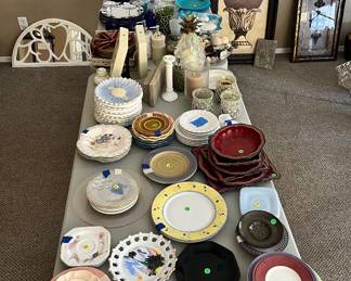 Various plates and glassware