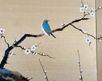 Large Asian Screen with Bird
