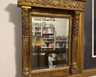 Vintage Italian Baroque Carved Giltwood Wall Mirror- 2 available 