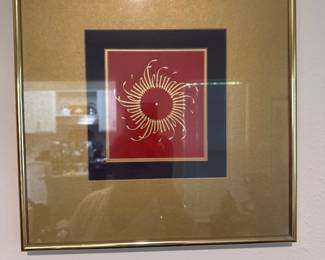 Framed calligraphy art signed Michael Podesta 