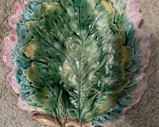 Vintage Etruscan Majolica Griffen, Smith & Hill Oak Leaf & Acorn Serving Tray