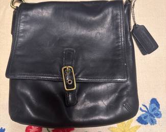 Vintage black leather coach crossbody 