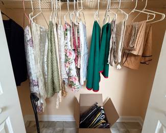 Vintage table cloths, curtain panels, card table cloths