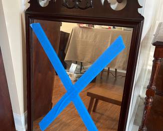 Antique mahogany eagle mirror