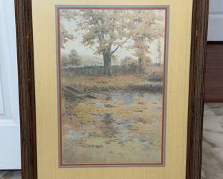 Paul Sawyier framed print "The Covered Pond"