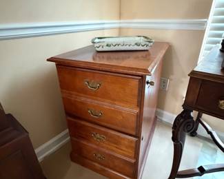 Two drawer wood locking file cabinet